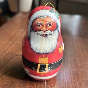 Vintage Santa tin gift box ornament hanging elite gift boxes